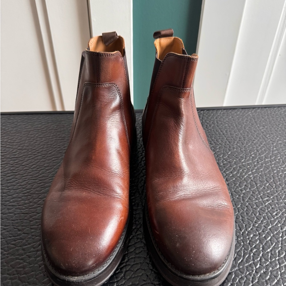 Zara Brown Chukka Boots with Polished Leather Finish